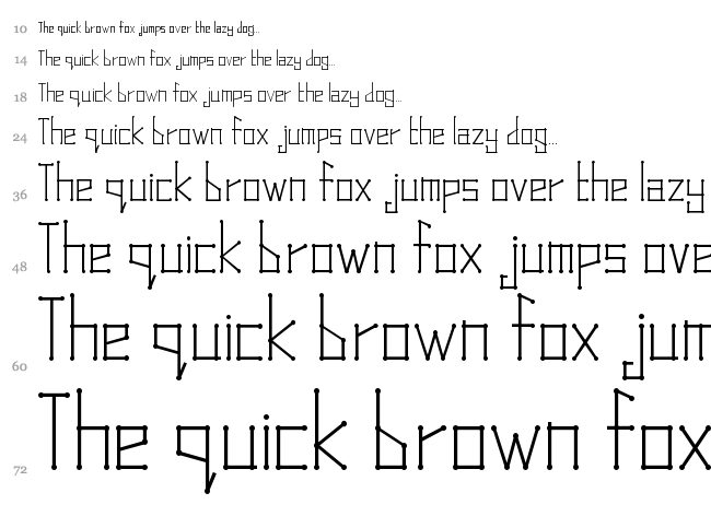 Dots and Lines font waterfall